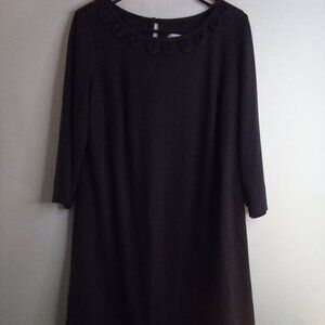 Julian Taylor Dress Women 14W 14 Long Sleeve Classic Brown